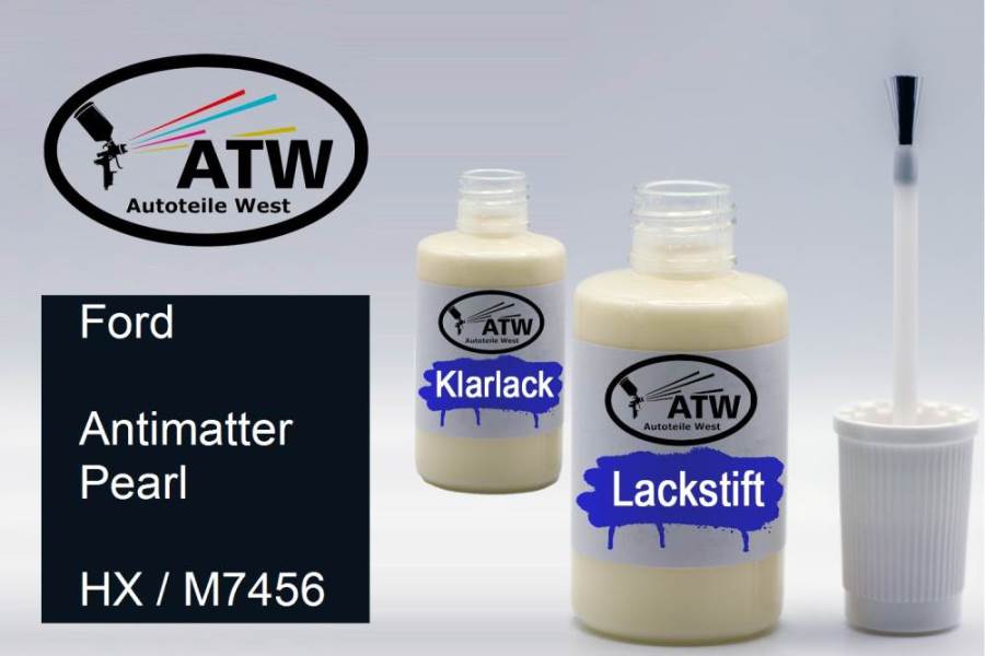 Ford, Antimatter Pearl, HX / M7456: 20ml Lackstift + 20ml Klarlack - Set, von ATW Autoteile West.